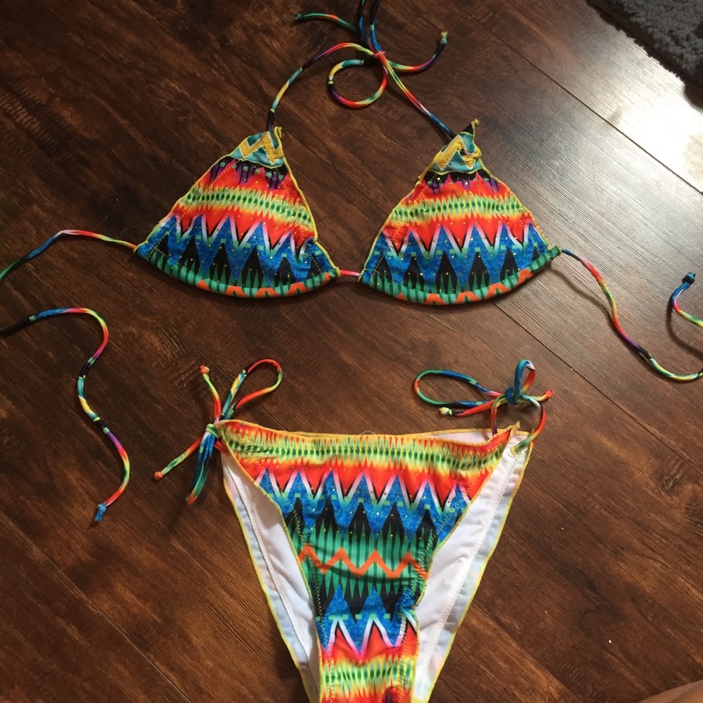 Rainbow Swim Suit with Jewels